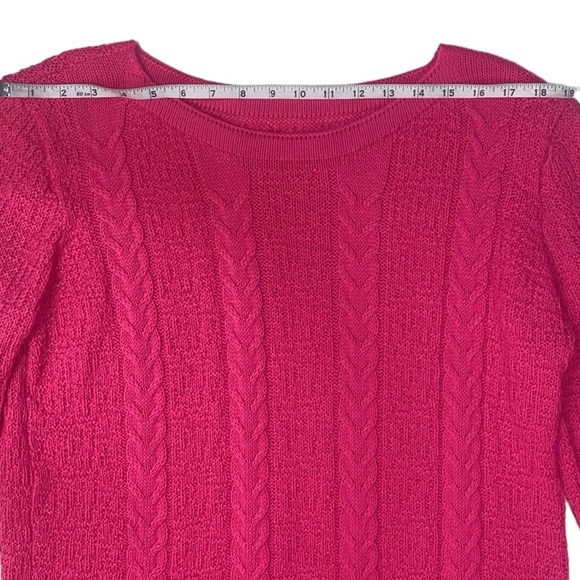 Pink Oversized Cable Knit Sweater, Size Medium - Picture 8 of 14